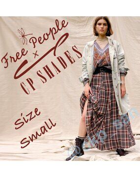 NWOT Free People x CP Shades Plaid Lily Cotton Maxi Skirt Sz S